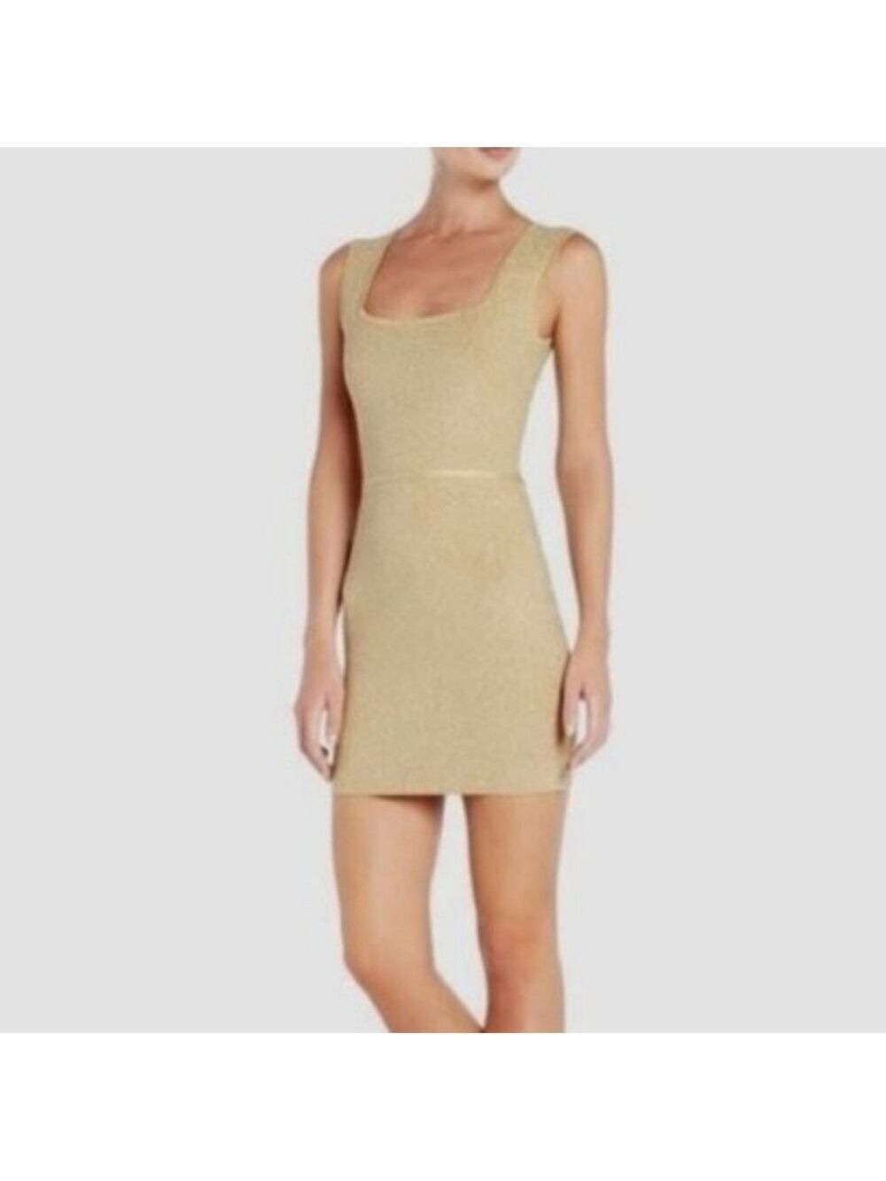 BCBGMAXAZRIA Metallic Gold Mini Dress Size Medium